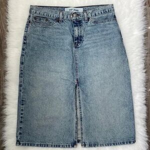 Vintage Y2K Gap Jeans Denim Skirt Womens Size 6 Light Wash Front Slit